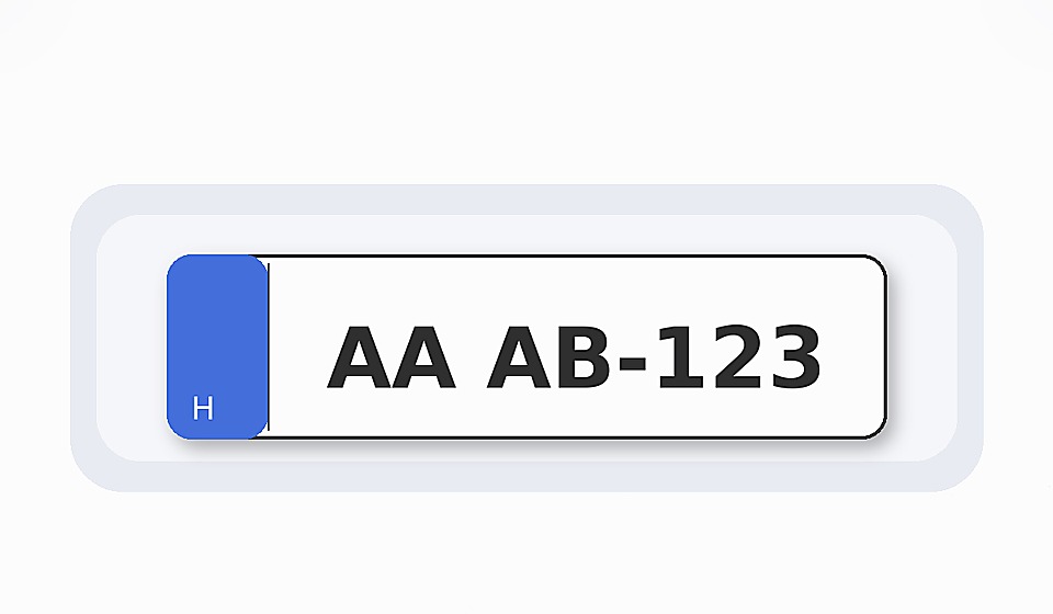 Új magyar rendszámtábla (2022+) – helyi illusztráció